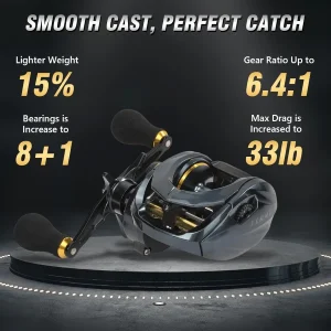 Baitcaster Reels with 6.4:1 Gear Ratio