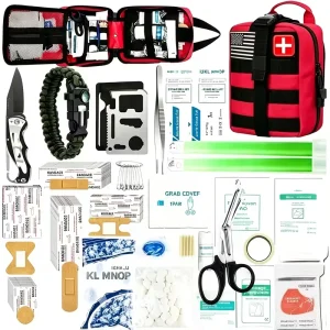 240 Survival Kit for Outdoor Adventure Travel Camping Sports Office Car School Emergency First Aid